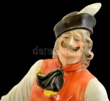 Herendi táncoló juhász, kézzel festett, jelzett, hibátlan, m: 28 cm