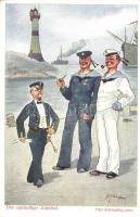 Der zukünftige Admiral / K.u.K. Kriegsmarine humorous art postcard. Österr. Flottenverein Serie IV. Nr. 1. s: Fritz Schönpflug