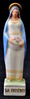 Zsolnay porcelán Szent Erzsébet figura, kézzel festett, jelzett, hibátlan, m: 10 cm