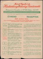 1941-1942  Meinl Gyula Rt. Háztartásgazdasági Tanácsadójának étrendjei, 2 db, 1941. október, 1942. o...