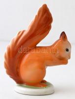 Hollóházi porcelán mókus, kézzel festett, hibátlan, jelzett, m: 13,5 cm