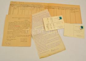 cca 1930 Balatonnal kapcsolatos nyomtatványok, iratok tétele: Kikötőmesteri jelentések, állapotfelmérések. 5 db okmány