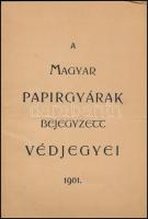 1901 A magyar papírgyárak bejegyzett védjegyei 12p. Kartonált papírkötésben. / Trademarks of the Hungarian paper factories.