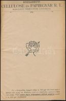 1901 A magyar papírgyárak bejegyzett védjegyei 12p.  Kartonált papírkötésben. / Trademarks of the Hu...