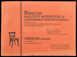cca 1920 Debreceni hajlított bútorgyár képes reklám kiadvány Kartonált borítóval. Folio. 56 p. 24x31 cm / Hungarian tonette furniture catalogue