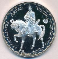 Lapis András (1942-) 1995. "Árpád vezér / Sáman" jelzett Ag emlékérem (35,68g/0.925/42,5mm) T:PP fo.