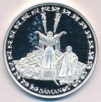 Lapis András (1942-) 1995. "Árpád vezér / Sáman" jelzett Ag emlékérem (35,68g/0.925/42,5mm...