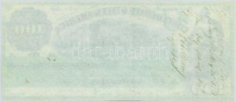 Amerikai Konföderációs Államok / Alabama / Montgomery 1862(?) 100$ replika T:I,I-
The Confederate S...