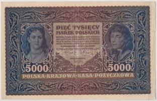 Lengyelország 1920. 5000M T:III,III- Poland 1920. 5000 Marek C:F,VG
