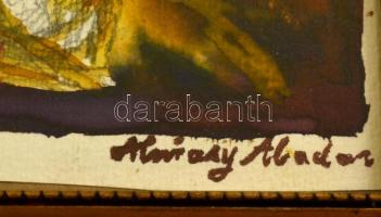 Almásy jelzéssel: Ülő női félakt. Akvarell-ceruza, papír, üvegezett keretben, 22×30 cm