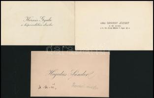 cca 1910 3 db magas rangú politikus és katona névjegykártyája