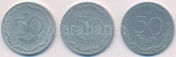1948. 50f Al + 1953. 50f Al + 1965. 50f Al T:2-,3 1948-as lapkahibával