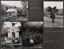 cca 1962-1963 Családi fotóalbum magyarországi kirándulásokról, túrákról, 12×9 cm-es képekkel