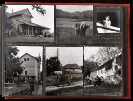 cca 1962-1963 Családi fotóalbum magyarországi kirándulásokról, túrákról, 12×9 cm-es képekkel