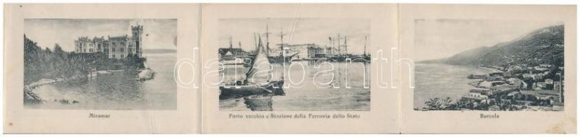 Trieste, Trst; railway station, leporellocard with 10 pictures (fl)