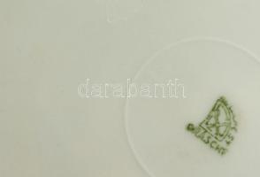 Zsolnay mitológiai (A három grácia) jelenetes hiányos aprósüteményes készlet, matricás, jelzett, hib...