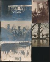 cca 1914-1916 8 db I. világháborús fénykép a frontról. Érdekes képek a lövészárkokból, nagy mozsárágyú, stb / WW: I. photos
