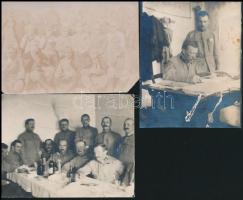 cca 1914-1916 8 db I. világháborús fénykép a frontról. Érdekes képek a lövészárkokból, nagy mozsárág...