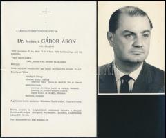 1983 Gábor Áron (1911-1982) magyar újságíró gyászjelentése és fotója