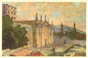 10 db bibliai témájú, Szentföldet ábrázoló művészlap, kiadja a Szentföld biztosi hivatala / 17 Bibli...