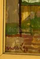 Bencze László (1907-1992): Asszonyok. Olaj, farost, jelzett, üvegezett keretben, 36×55 cm