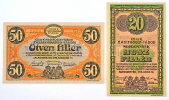 Sopronnyék / hadifogolytábor 1916. június 16. 20f arab sorozat- és sorszám + Zalaegerszeg / hadifogo...