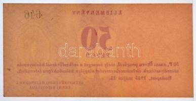Budapest 1945. "Székesfővárosi Házinyomda" elismervény 50P-ről T:I / Hungary / Budapest 19...