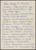 1891 Herczeg Ferenc (1863-1954) személyes hangú, saját kézzel írt levele Hegedüs Rózsa, Hegedüs Sándor politikus és Jókai Jolán lányának, ifj. Hegedüs Sándor író és Hegedüs Loránt politikus húgának, aláírás nélkül