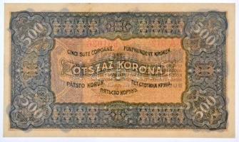 1923. 500K "T.W." jelöléssel, nyomdahely nélkül T:I / Hungary 1923. 500 Korona with "...