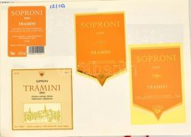 Kb. 1000-1500 darabos, a soproni borvidék címkéit bemutató borcímke, italcímke gyűjtemény, szépen re...