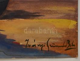 Iványi jelzéssel: Virágcsendélet. Akvarell, papír, foltos, 39×29 cm