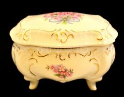 Amadeus virágmintás áttört fajansz tál és virágmintás bonbonier, 2 db, matricás, jelzett, hibátlan, ...