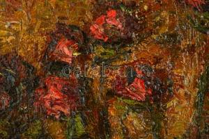 Román György (1903-1981): Csendélet. Olaj, farost, jelzett, keretben, 60×50 cm