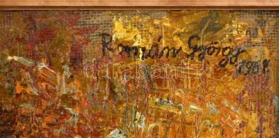 Román György (1903-1981): Csendélet. Olaj, farost, jelzett, keretben, 60×50 cm