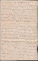 1870 ásvai Jókay Károly (1814-1902) Jókai Mór (1825-1904) testvérének saját kézzel írt levele Hegedü...