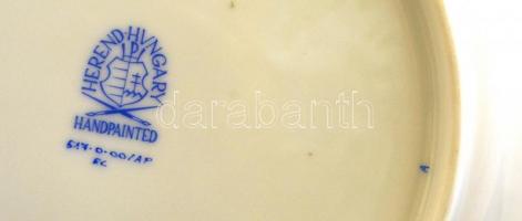 Herendi Apponyi mintás porcelán tál, 3 db, kézzel festett, jelzett, hibátlan, d: 15 és 18,5 cm