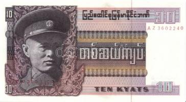 Burma 1958. 1K + 1972. 1K, 5K, 25K + 1973. 10K + 1986. 15K, 35K T:I, I- (csak az 5K!) Egyszer hajtva...