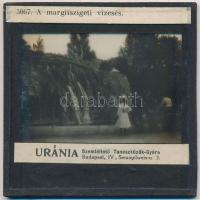 cca 1900 Budapest Margit sziget  üveg dia pozitív 8x8 cm