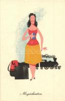 26 db MODERN közlekedés motívumos grafikai képeslap / 26 modern motive graphic postcards; transport