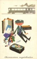 26 db MODERN közlekedés motívumos grafikai képeslap / 26 modern motive graphic postcards; transport