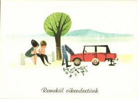 26 db MODERN közlekedés motívumos grafikai képeslap / 26 modern motive graphic postcards; transport