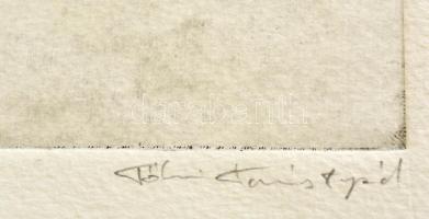 T. Tamás Árpád (?- ): Fej, hidegtű, papír, jelzett, 28×21 cm