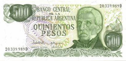 Argentína 1976-82. 50P fehér papíron! + 1977-82. 500P + 1983-84. 1P, 50P + 1985-91. 1A, 5A, 10A, 50A...