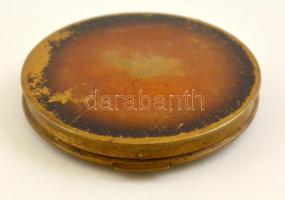 Réz púdertartó, tükörrel, d: 7,5 cm