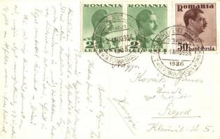 1936 Brassópojána, Pojána, Schulerau, Poiana Brasov; út / road. photo + 1936 IV. Jamboree A Cercetas...