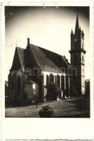 1943 Beszterce, Bistritz, Bistrita; Evangélikus templom / Lutheran church. photo (apró lyukak / tiny holes)