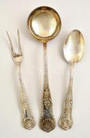 12 személyes ezüstözött alpakka evőeszköz készlet, jelzett, eredeti dobozában, összesen: 51 db