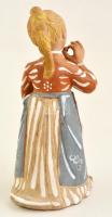 Kovács Margit (1902-1977): Cseresznyéző lány, festett, mázas terrakotta, jelzett, hibátlan, m: 25 cm