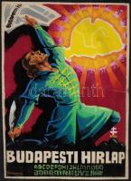 1933 Pál György (1906-1986): Budapesti Hírlap, irredenta plakátterv, jelzett, 30,5×22,5 cm