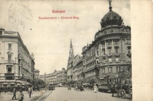 Budapest VII. Erzsébet körút, villamos, fogorvos, takarékpénztár, üzletek (Rb)